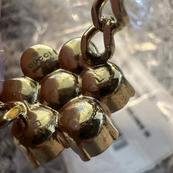 NEW GUCCI Ring Pearl Double G GG Logo Gold Sz L 100% Authentic - Picture 9 of 9